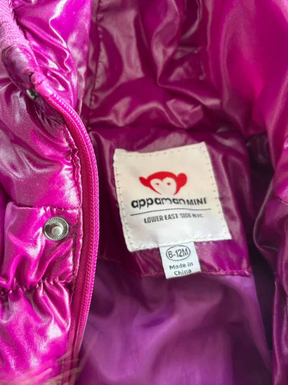Pink appaman girls coat size 6-12 months